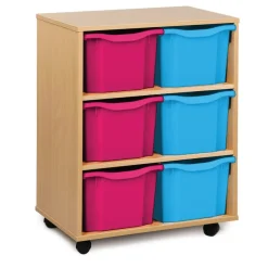 Mobile Tray Storage Unit W/ 6 Extra Deep Trays