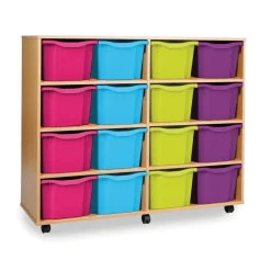 Mobile Tray Storage Unit W/ 16 Extra Deep Trays