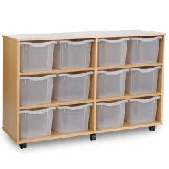 Mobile Tray Storage Unit W/ 12 Extra Deep Trays