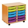 Mobile Tray Storage Unit With 12 Shallow Trays