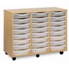 Mobile Tray Storage Unit With 24 Shallow Trays