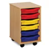 Mobile Tray Storage Unit With 6 Shallow Trays