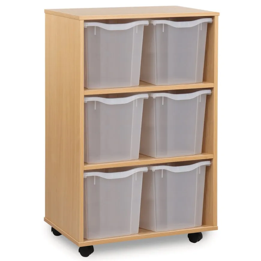 Mobile Tray Storage Unit With 6 Jumbo Trays 2x3