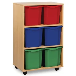 Mobile Tray Storage Unit With 6 Jumbo Trays 2x3