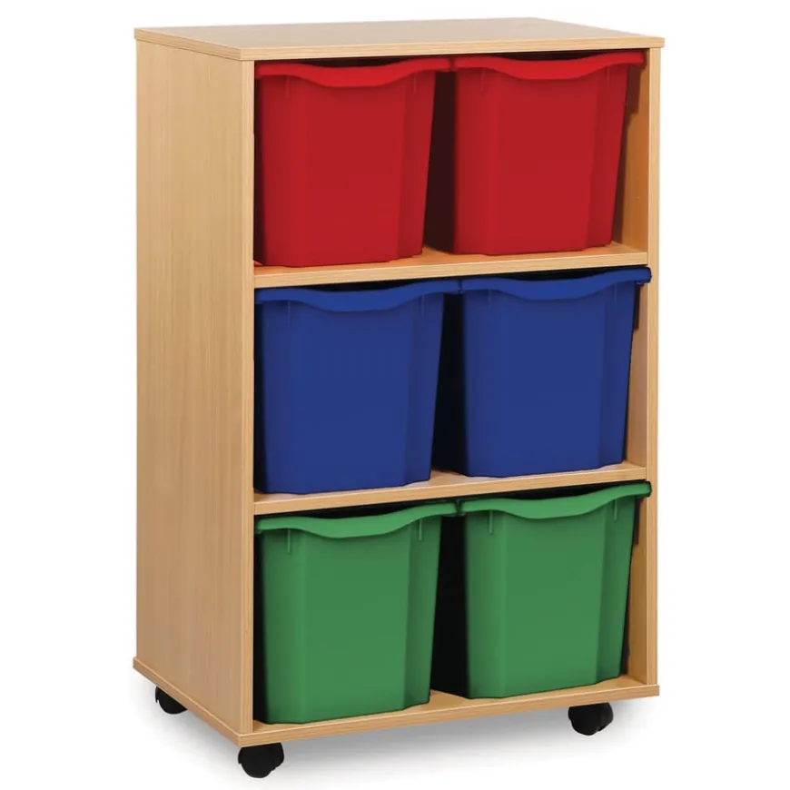 Mobile Tray Storage Unit With 6 Jumbo Trays 2x3
