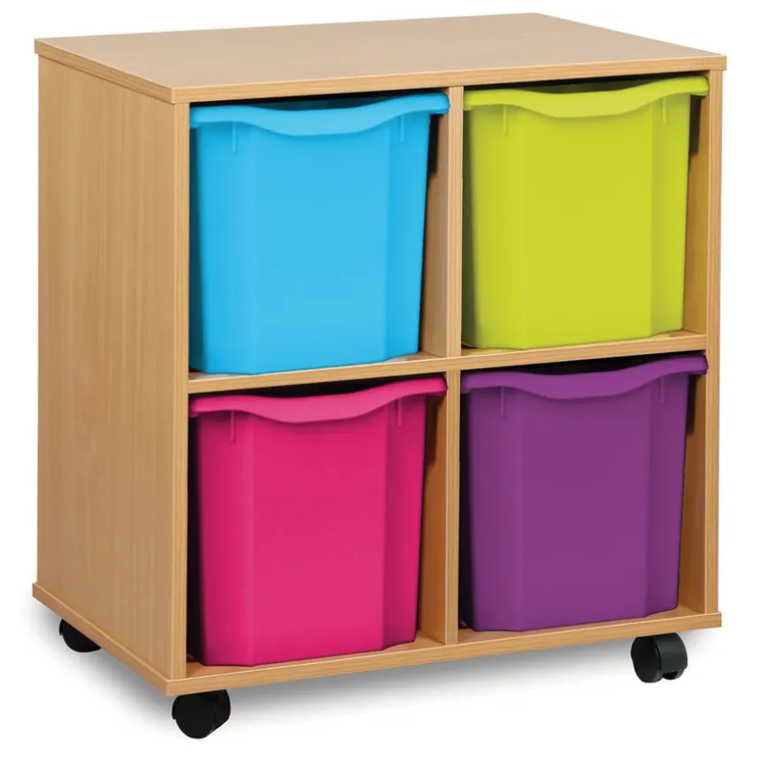 Mobile Tray Storage Unit With 4 Jumbo Trays