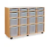 Mobile Tray Storage Unit W/ 16 Mixed Size Trays