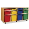 Mobile Tray Storage Unit W/ 12 Mixed Size Trays