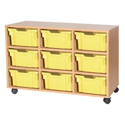 Mobile Triple Tray Storage Unit 9 Deep