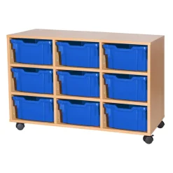 Mobile Triple Tray Storage Unit 9 Deep