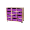 Mobile Triple Tray Storage Unit 12 Deep