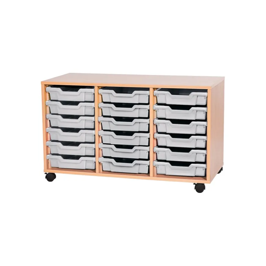 Mobile Triple Tray Storage Unit 18 Trays