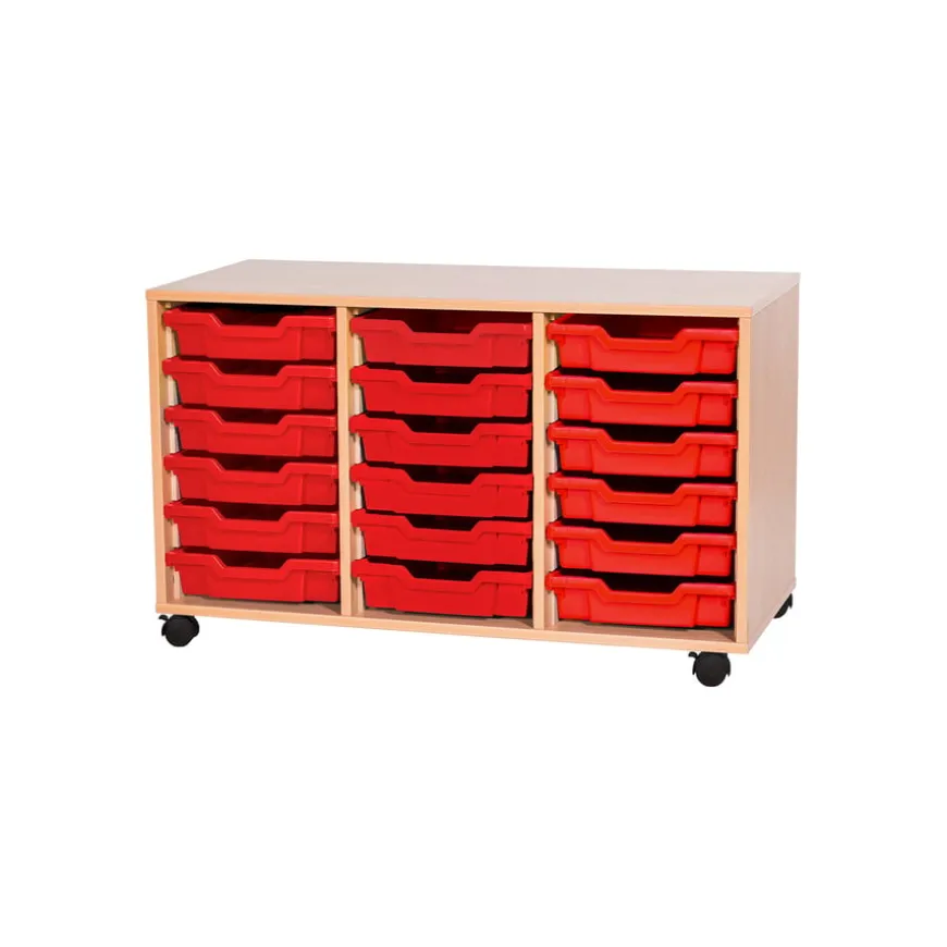 Mobile Triple Tray Storage Unit 18 Trays