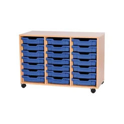 Mobile Triple Tray Storage Unit 21 Trays