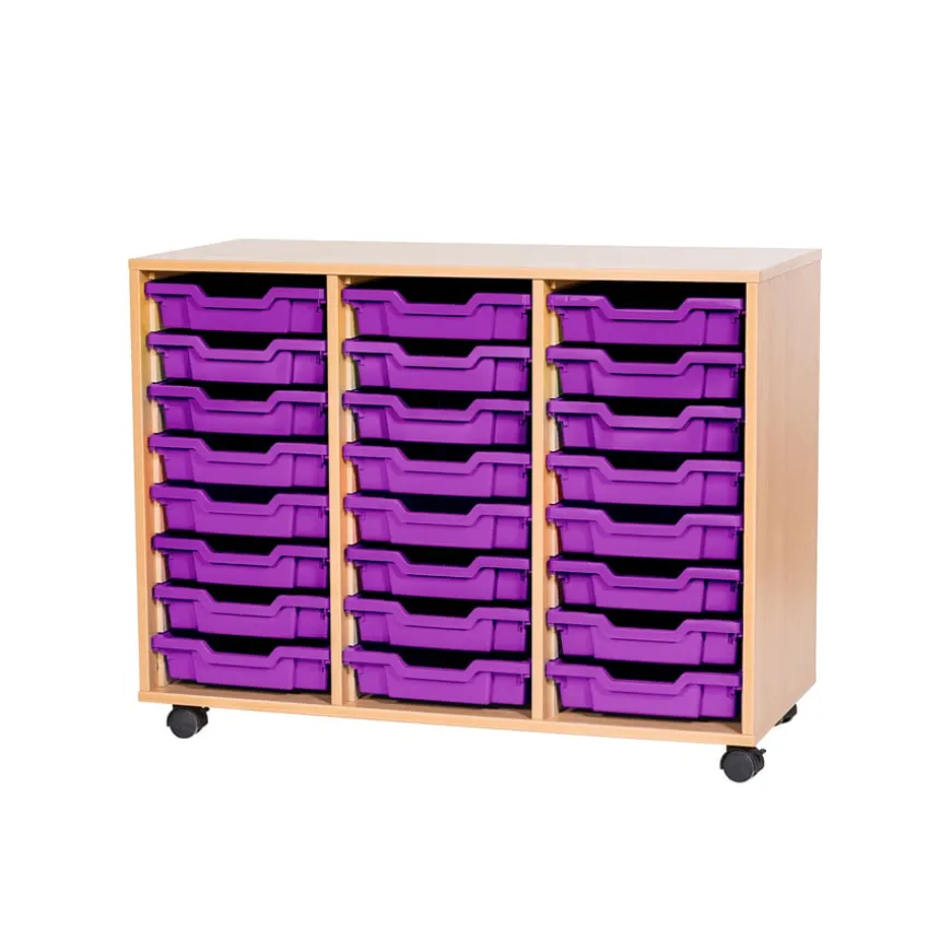 Mobile Triple Tray Storage Unit 24 Trays