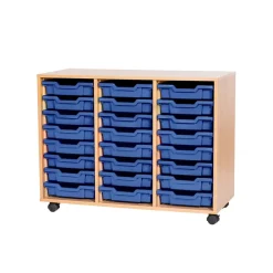 Mobile Triple Tray Storage Unit 24 Trays