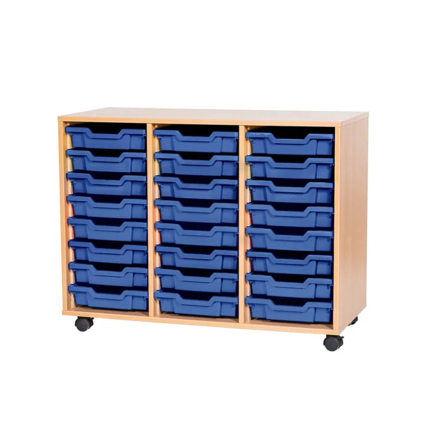 Mobile Triple Tray Storage Unit 24 Trays