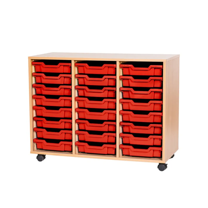 Mobile Triple Tray Storage Unit 24 Trays