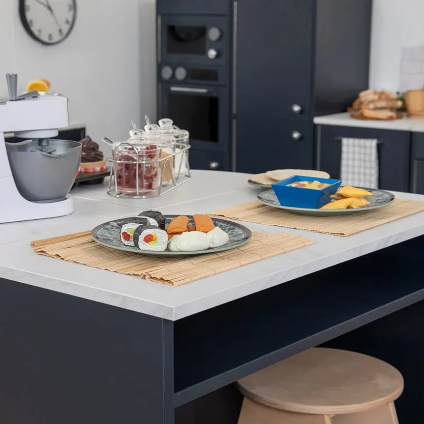 Modern Living Kitchen Island Set Navy