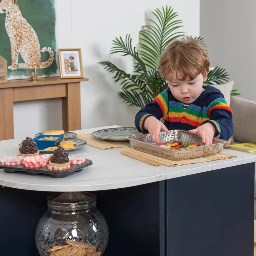 Modern Living Kitchen Island Set Navy