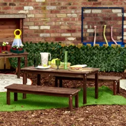 Modern Living Outdoor Table with Benches