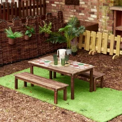 Modern Living Outdoor Table with Benches
