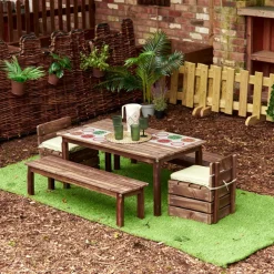 Modern Living Outdoor Table with Benches