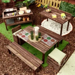 Modern Living Outdoor Table with Benches