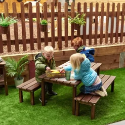 Modern Living Outdoor Table with Benches
