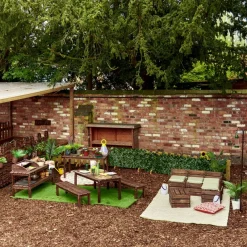 Modern Living Outdoor Table with Benches