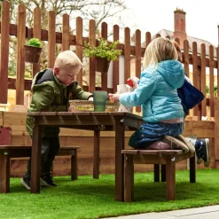 Modern Living Outdoor Table with Benches