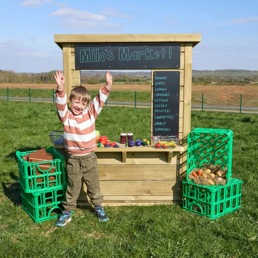 Modern Outdoor Role Play Wooden Kiosk