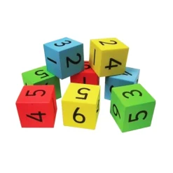 Multi Coloured Foam Silent Dice