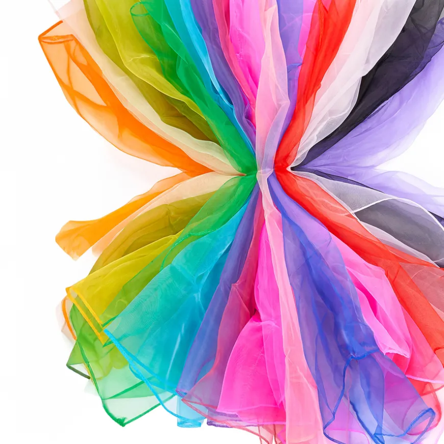 Multicoloured Sensory Dance Scarves L60xW60cm 10pk