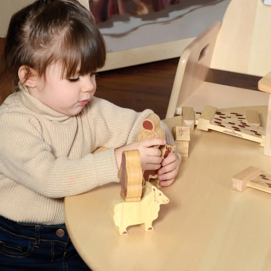 Natural Wooden Barn and Farm Set
