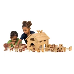Natural Wooden Barn and Farm Set