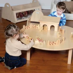 Natural Wooden Barn and Farm Set