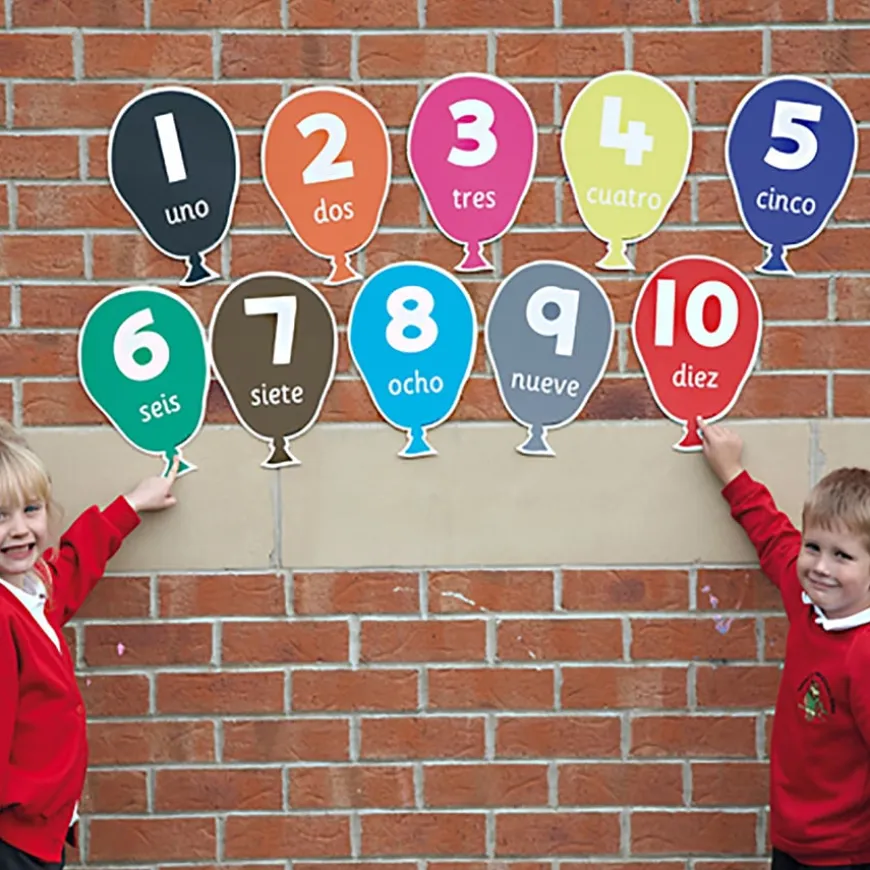 Numbers Spanish Playground Signs 10pk