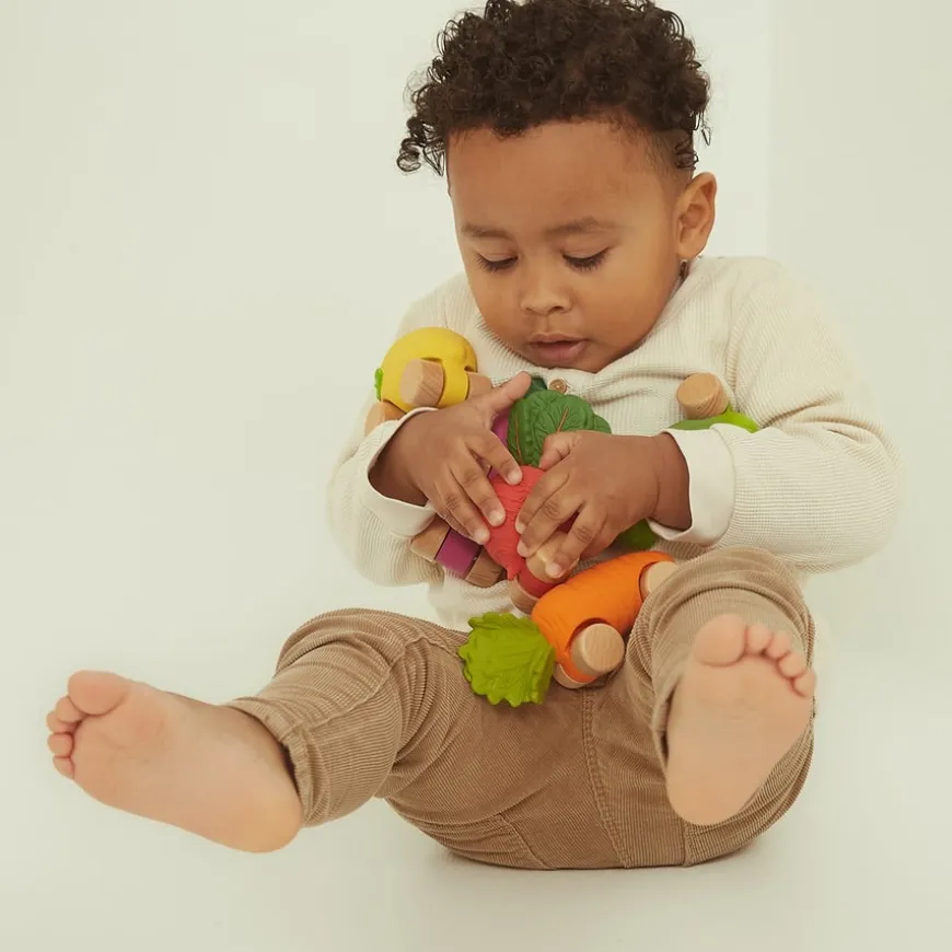 Oli & Carol Rubber Fruit & Vegetable Vehicles 6pk