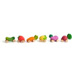 Oli & Carol Rubber Fruit & Vegetable Vehicles 6pk