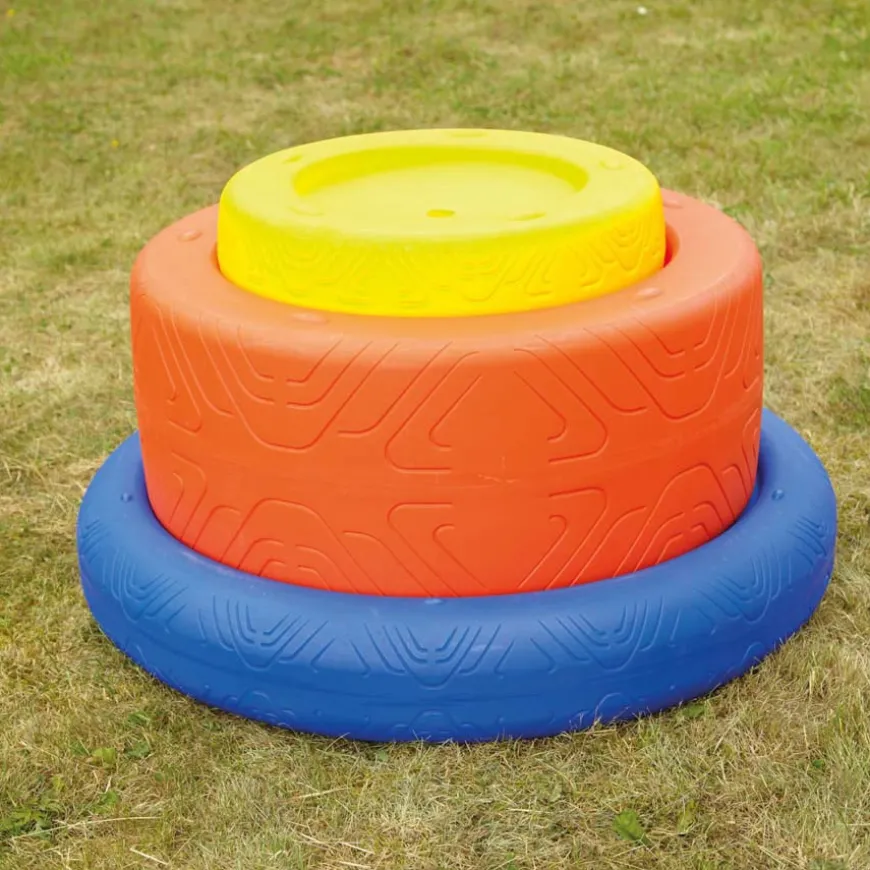 Outdoor Colourful Tyres 3pk