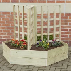 Outdoor Storage with Planters and Bench Offer