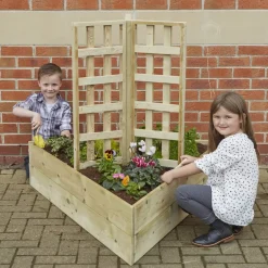 Outdoor Storage with Planters and Bench Offer