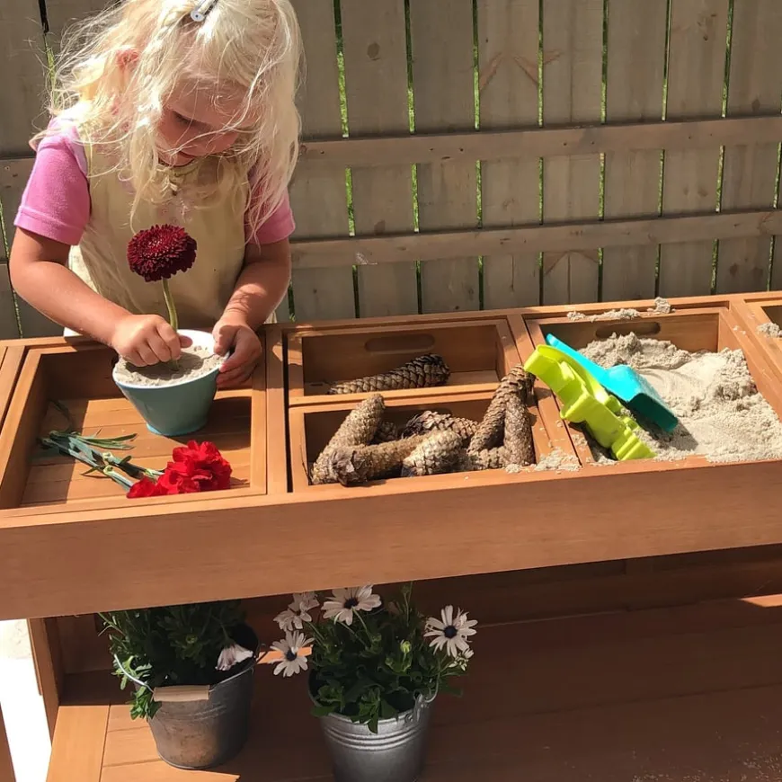 Outdoor Wooden Activity Table with Lid