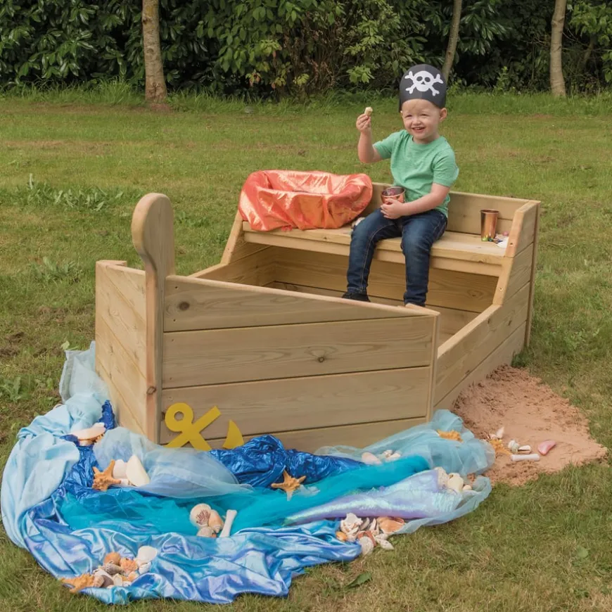 Outdoor Wooden Adventure Pirate Boat