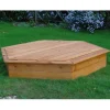Outdoor Wooden Hexagonal Sandpit with Lid