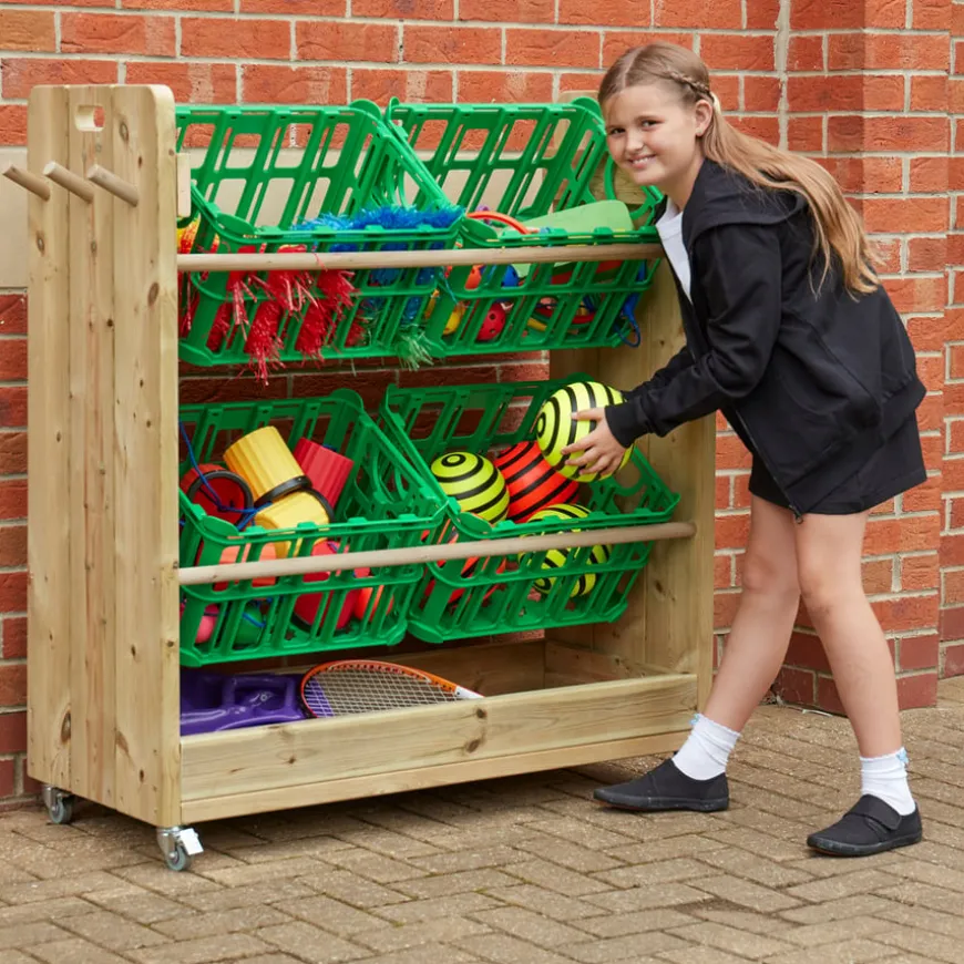 Outdoor Wooden Loose Parts Trolley