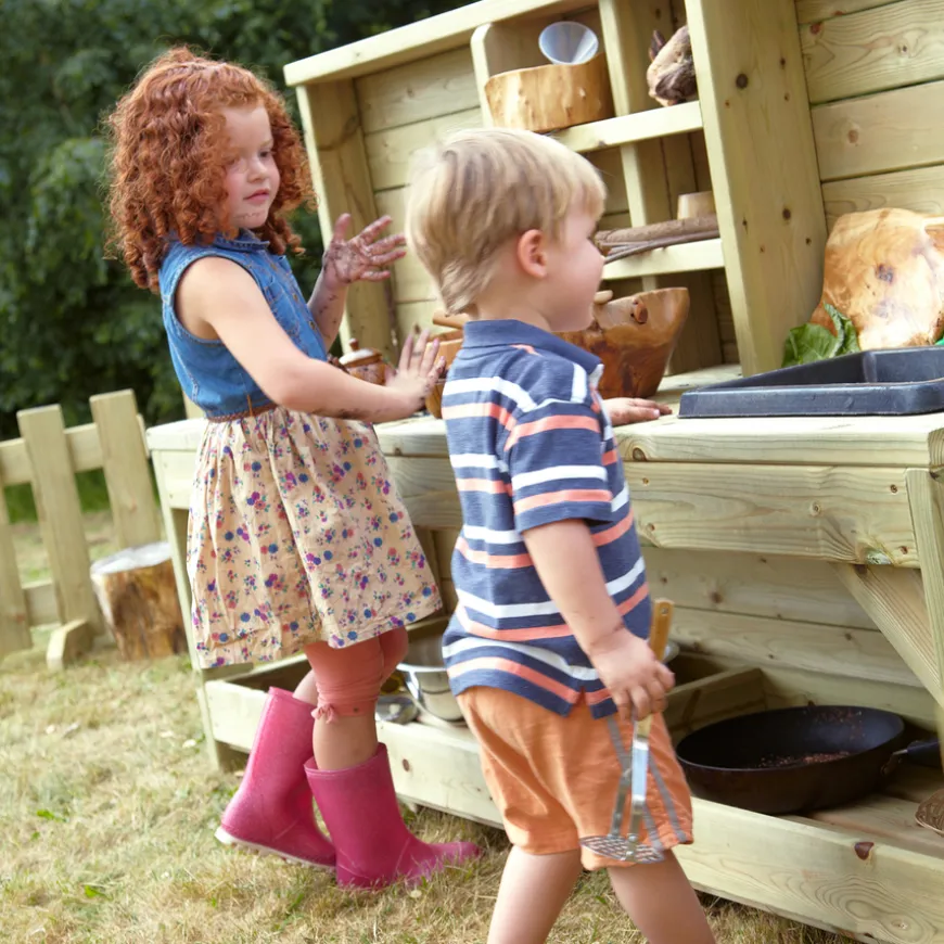 Outdoor Wooden Messy Play Station H107 x W50 x L180cm