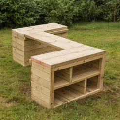 Outdoor Wooden Movable Multi Tables Unit