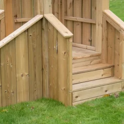 Outdoor Wooden Ramp and Steps Clamber Tower